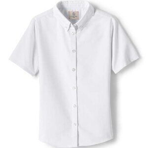 Lands' End School Uniform Girls Short Sleeve Oxford Dress Shirt,